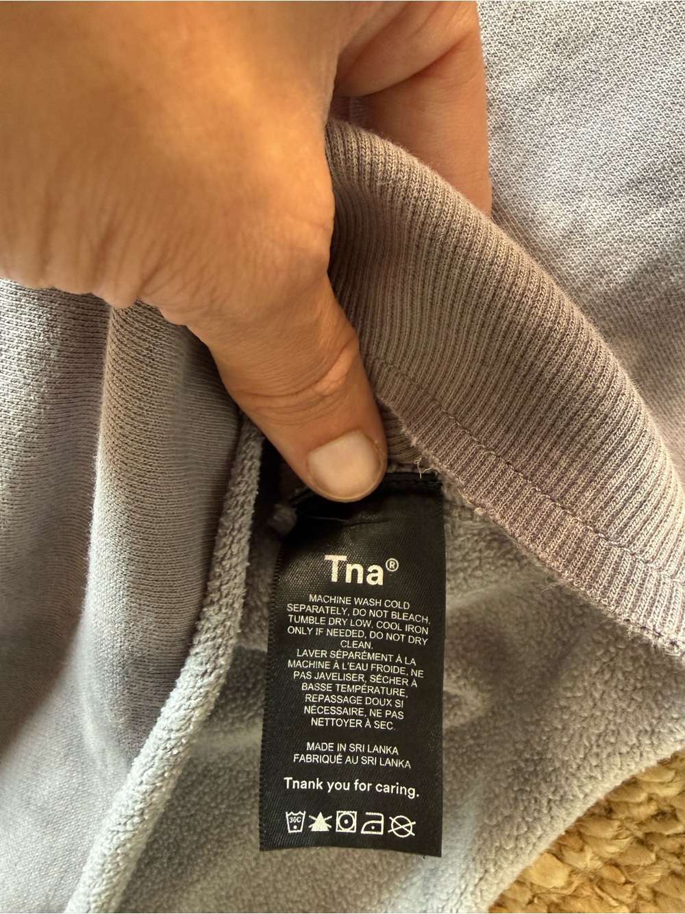 Aritzia TNA Cozy Fleece Cropped Crew Sweatshirt Gray Tie Dye Size 1 - Picture 4 of 6